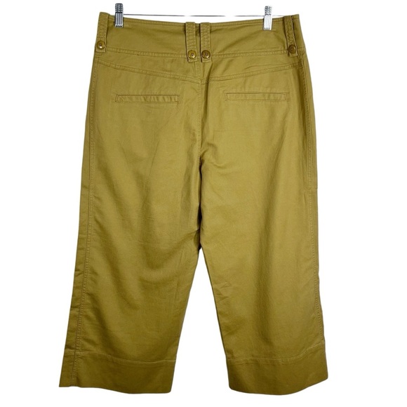 SUNDANCE Mustard Tan Petite 14 Plus Size Wide Leg Linen Crop Pants - Picture 7 of 7